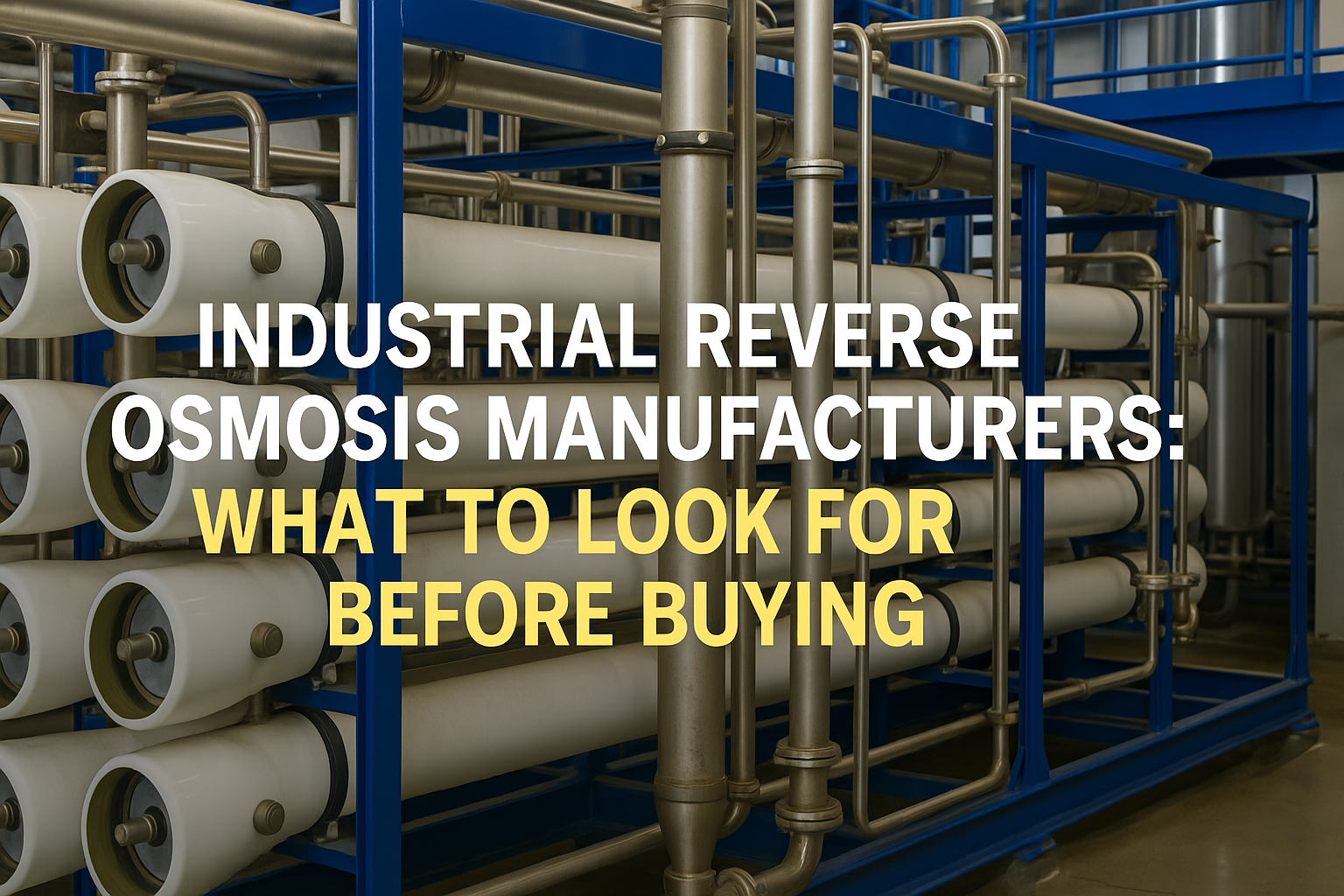 Industrial Reverse Osmosis Manufacturers: What to Look for Before Buying