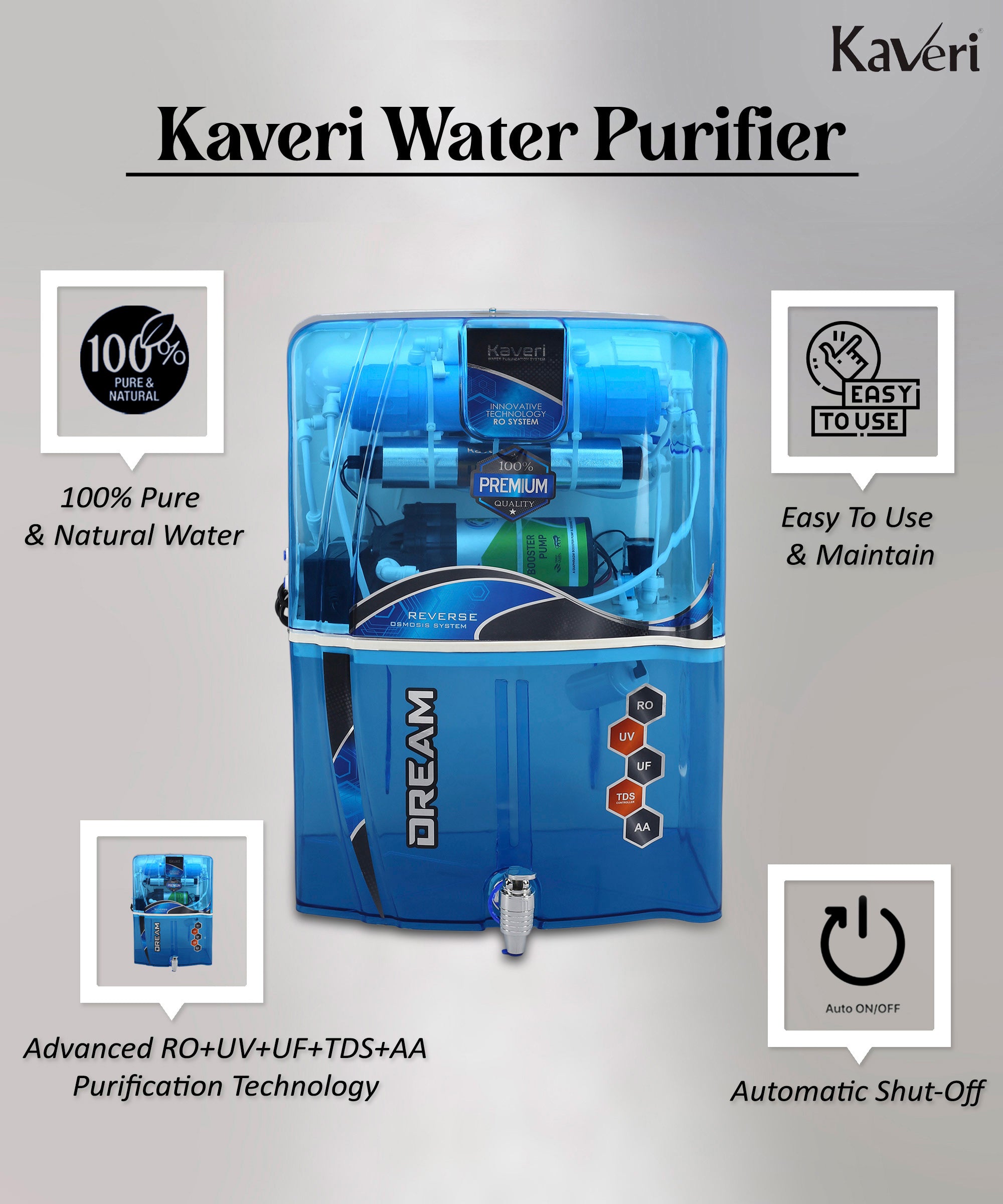 Dream RO + UV + TDS + UF + Alkaline